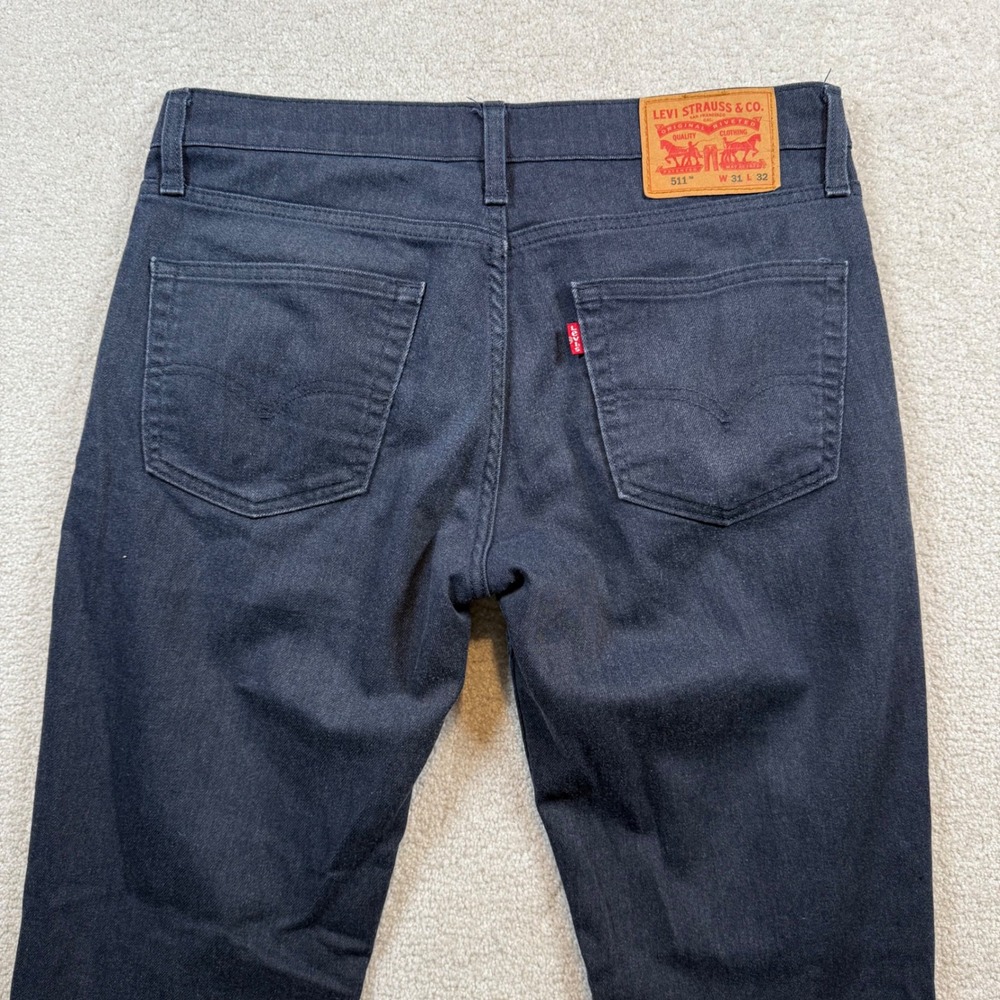 Levi's 511 Mens 31x32 Dark Wash Slim Fit Pants Cotton Polyester Blend - Picture 5 of 10
